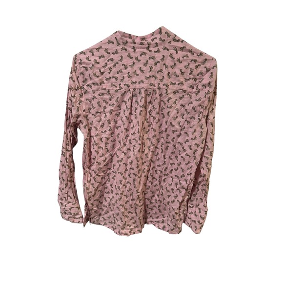 United Colors of Benetton Size Medium Pink Long Sleeve Top Blouse - Picture 2 of 7